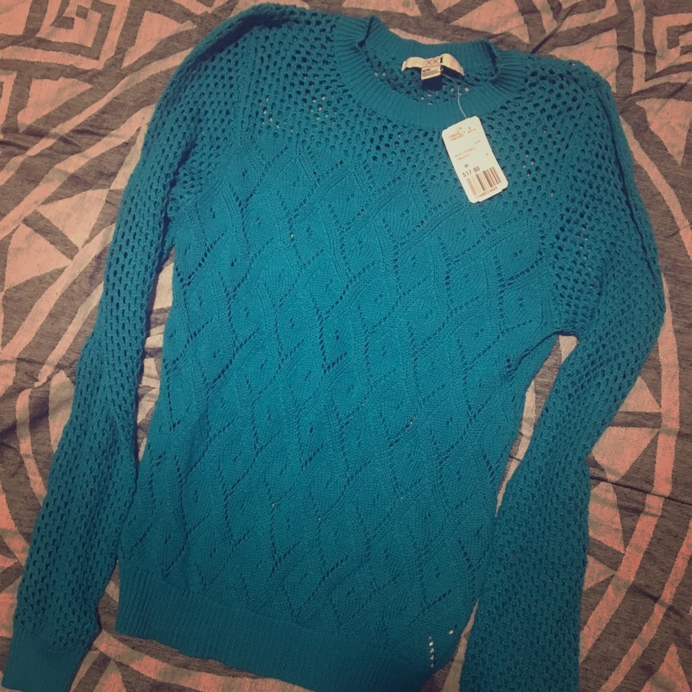 turquoise summer sweater